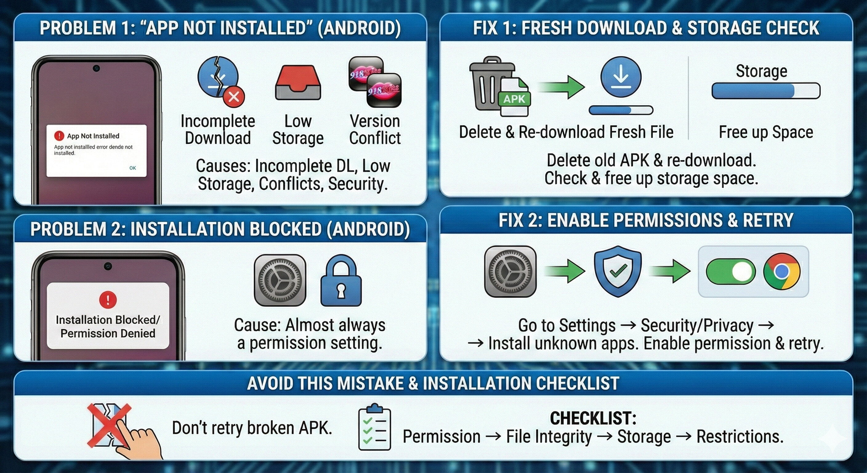 918kiss installation problem and solution