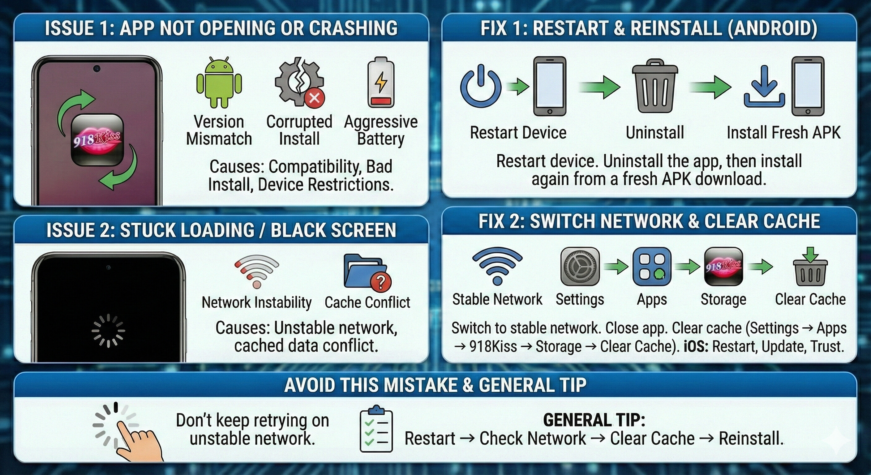 how to fix 918kiss app not opening